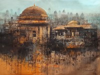 A. Q. Arif, 22 x 28 Inch, Oil on Canvas, Cityscape Painting, AC-AQ-432